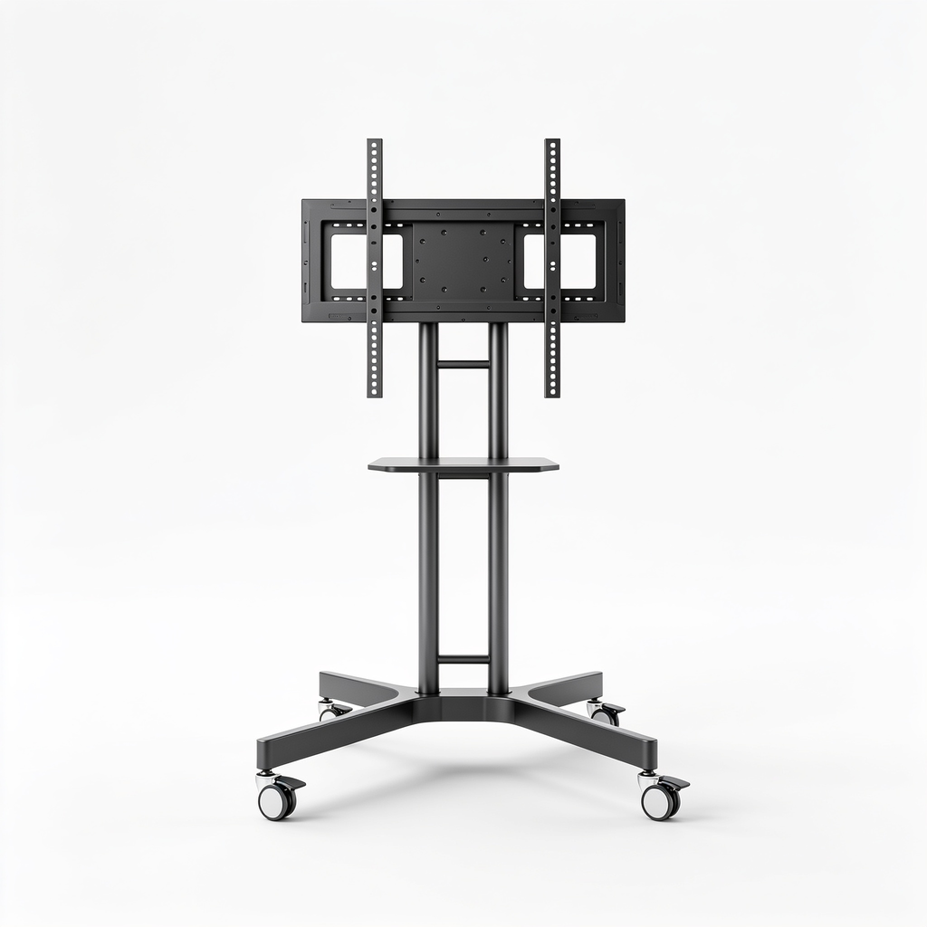 Mueblespacioq Soporte de TV con Ruedas para Pantallas Planas y Curvas de 21-60 Pulgadas hasta 35 kg, Soporte Móvil para Televisor con Altura Ajustable, VESA Máx. 400 x 400 mm, Modelo ML55A