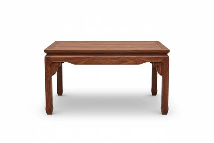 Mueblespacioq Mesa de Comedor de Madera de Palo de Rosa Maciza, Estilo Clásico Chino, 140 x 80 x 75 cm, Acabado Natural Brillante