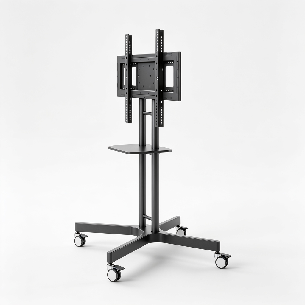 Mueblespacioq Soporte de TV con Ruedas para Pantallas Planas y Curvas de 21-60 Pulgadas hasta 35 kg, Soporte Móvil para Televisor con Altura Ajustable, VESA Máx. 400 x 400 mm, Modelo ML55A