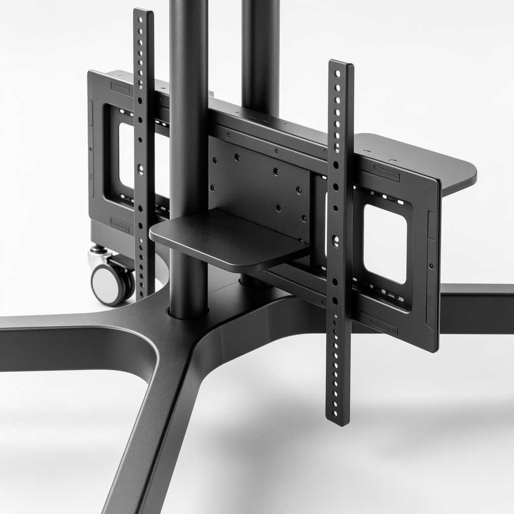 Mueblespacioq Soporte de TV con Ruedas para Pantallas Planas y Curvas de 21-60 Pulgadas hasta 35 kg, Soporte Móvil para Televisor con Altura Ajustable, VESA Máx. 400 x 400 mm, Modelo ML55A