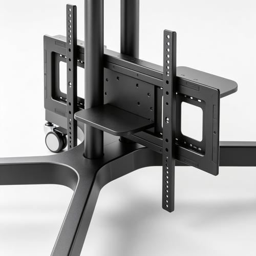 Mueblespacioq Soporte de TV con Ruedas para Pantallas Planas y Curvas de 21-60 Pulgadas hasta 35 kg, Soporte Móvil para Televisor con Altura Ajustable, VESA Máx. 400 x 400 mm, Modelo ML55A